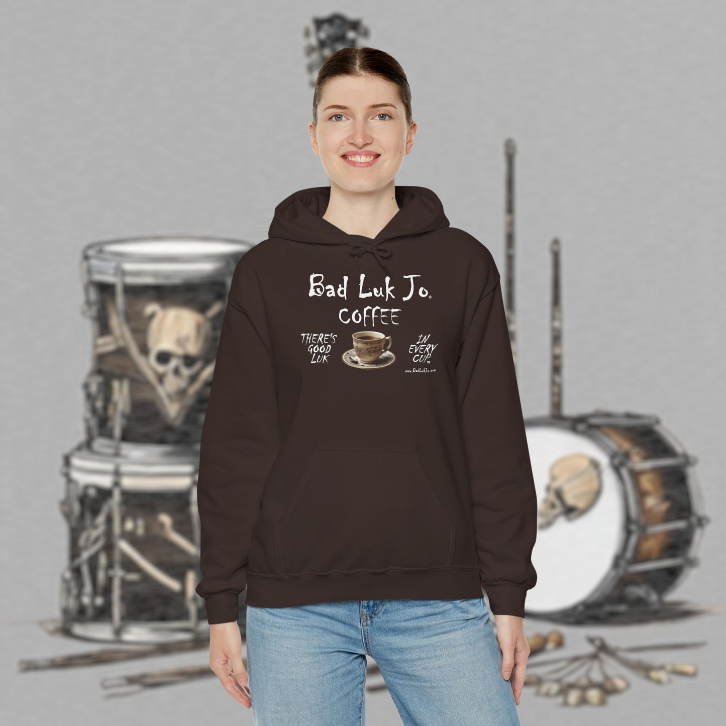 Bad Luk Jo Coffee Hoodie — Coffee Cup Sweatshirt - FREE ECONOMY SHIPPING