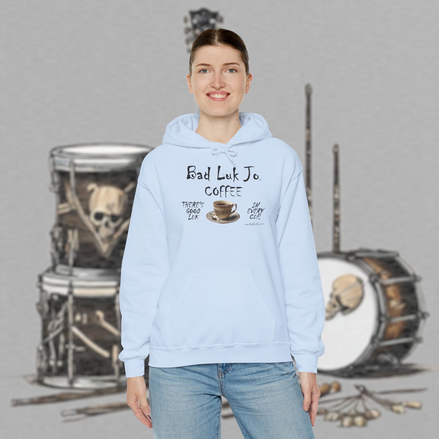 Bad Luk Jo Coffee Hoodie — Coffee Cup Sweatshirt - FREE ECONOMY SHIPPING