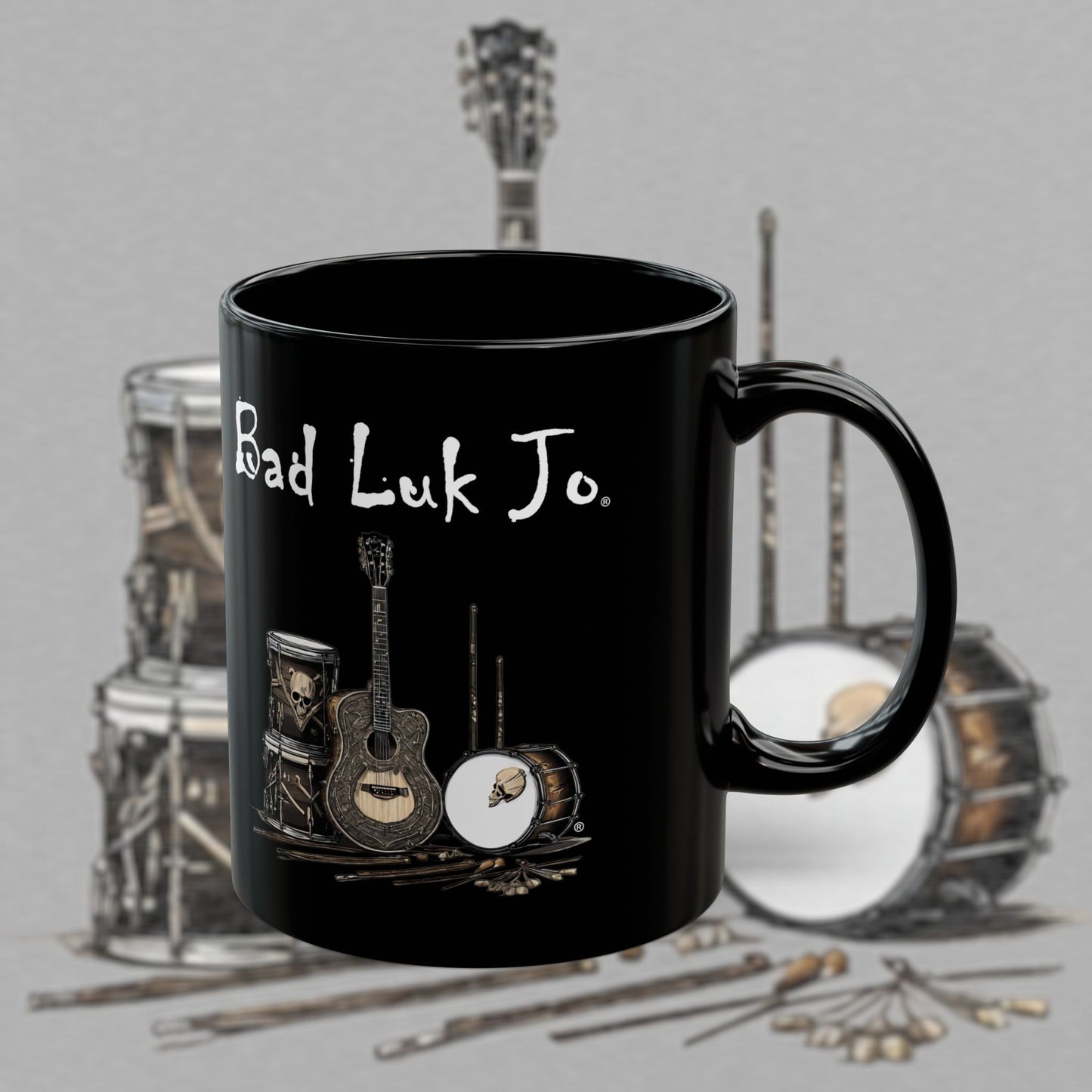 Bad Luk Jo - Unique Ceramic Coffee Mug - Perfect Gift for Fans and Coffee Lovers (Black) - 11oz. or 15oz. - FREE ECONOMY SHIPPING