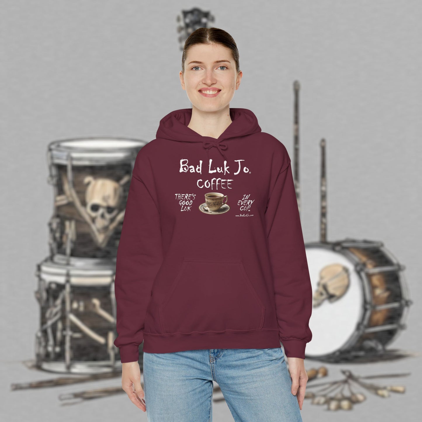 Bad Luk Jo Coffee Hoodie — Coffee Cup Sweatshirt - FREE ECONOMY SHIPPING
