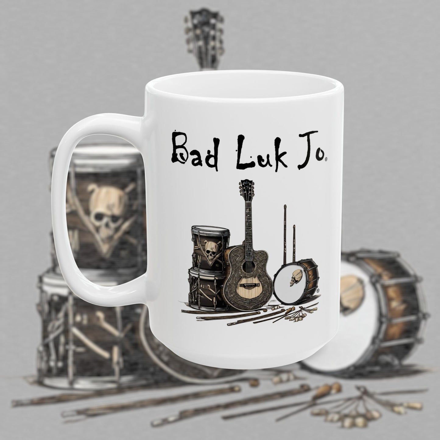Bad Luk Jo - Unique Ceramic Coffee Mug - Perfect Gift for Fans and Coffee Lovers - 11oz. or 15oz. - FREE ECONOMY SHIPPING