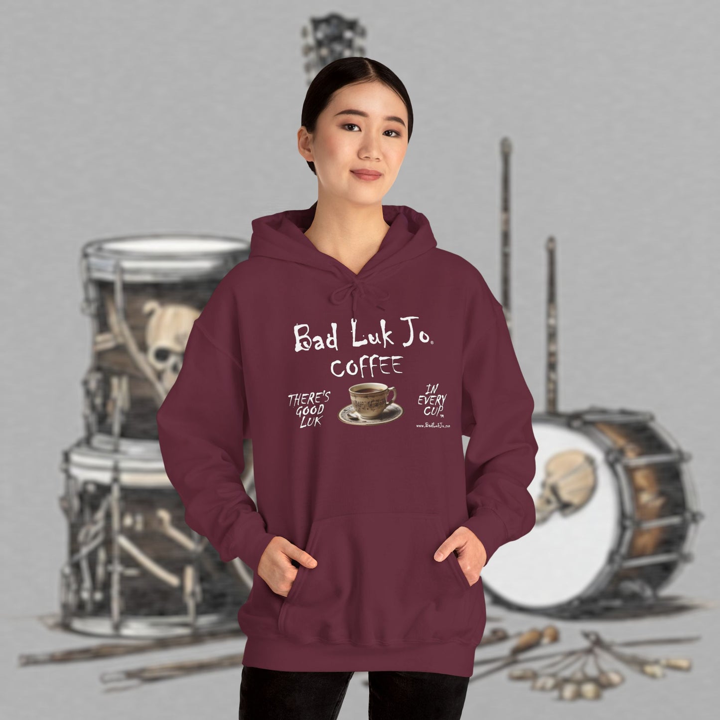 Bad Luk Jo Coffee Hoodie — Coffee Cup Sweatshirt - FREE ECONOMY SHIPPING