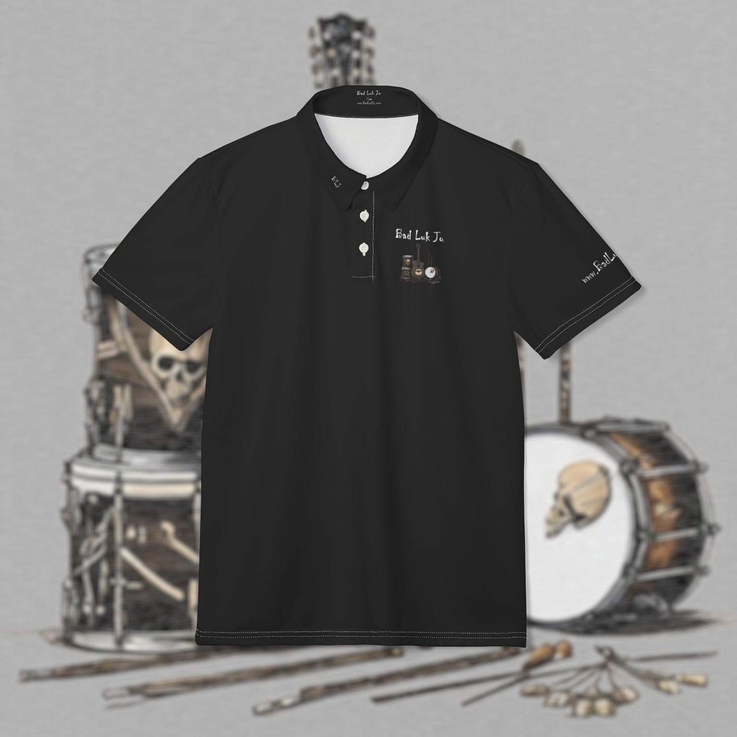 Bad Luk Jo Engineers’ Comfort Unisex Polo Shirt - Stylish Workwear / Golf Shirt - Black - FREE ECONOMY SHIPPING