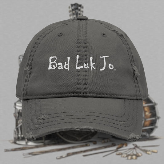 Bad Luk Jo Embroidered Distressed Hat / Cap - FREE ECONOMY SHIPPING