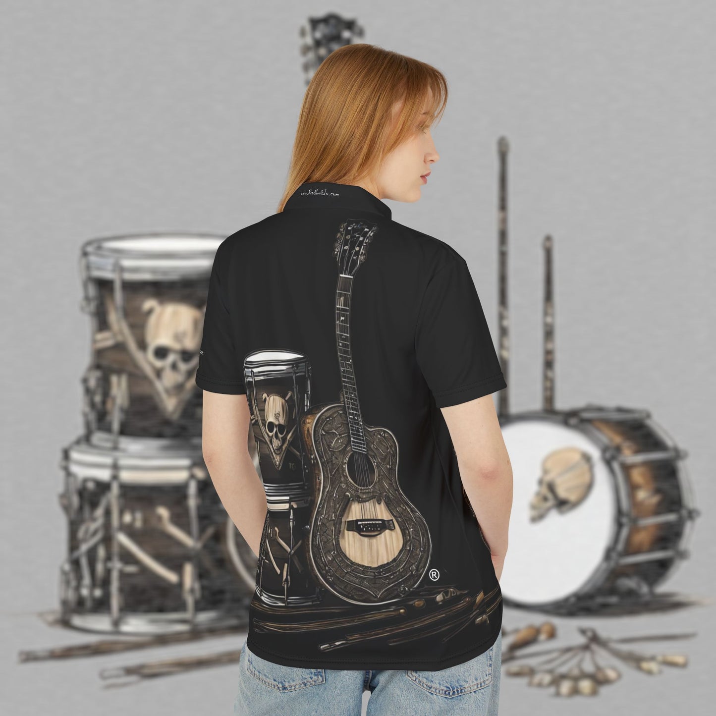 Bad Luk Jo Engineers’ Comfort Unisex Polo Shirt - Stylish Workwear / Golf Shirt - Black with Logo on Front and Back - FREE ECONOMY SHIPPING