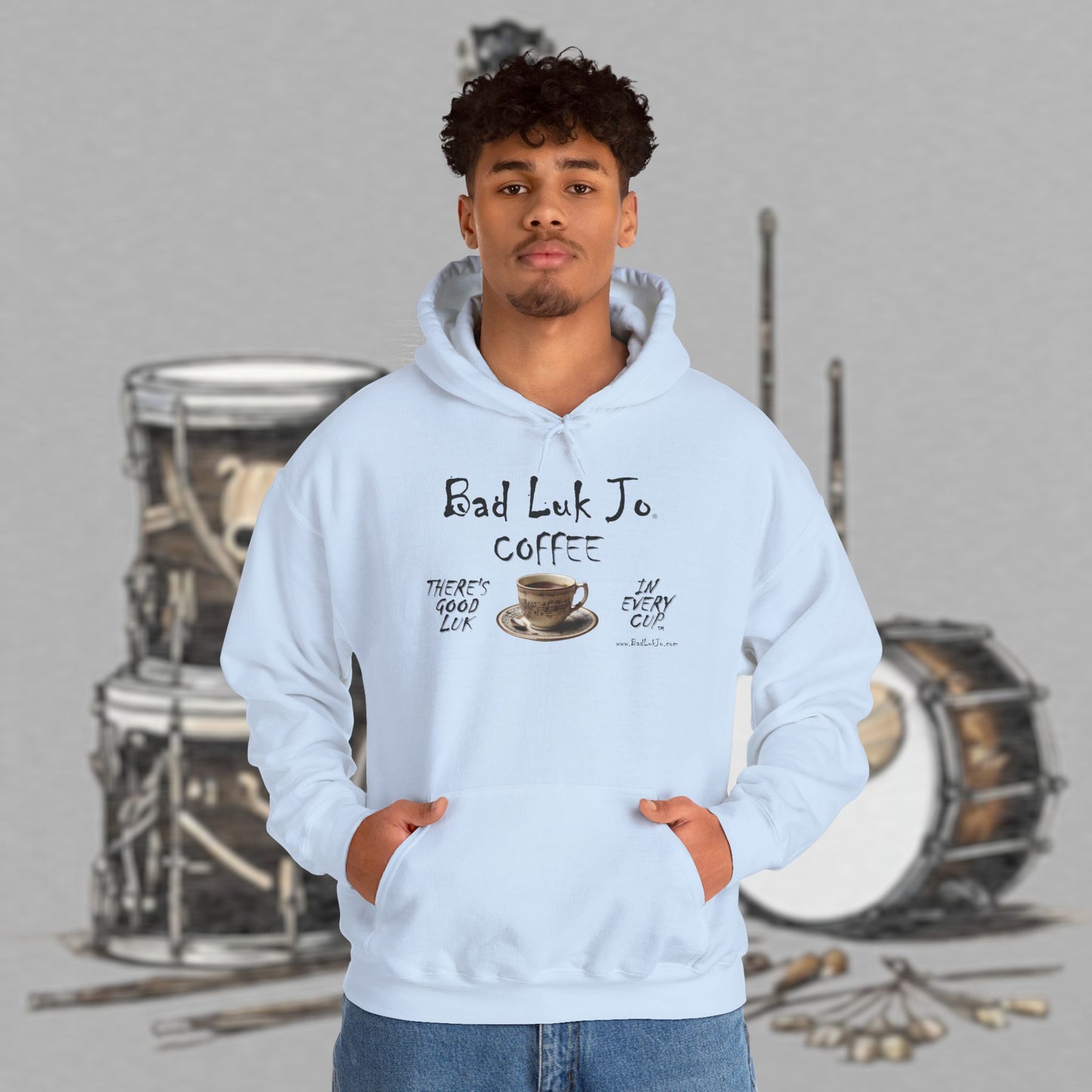 Bad Luk Jo Coffee Hoodie — Coffee Cup Sweatshirt - FREE ECONOMY SHIPPING