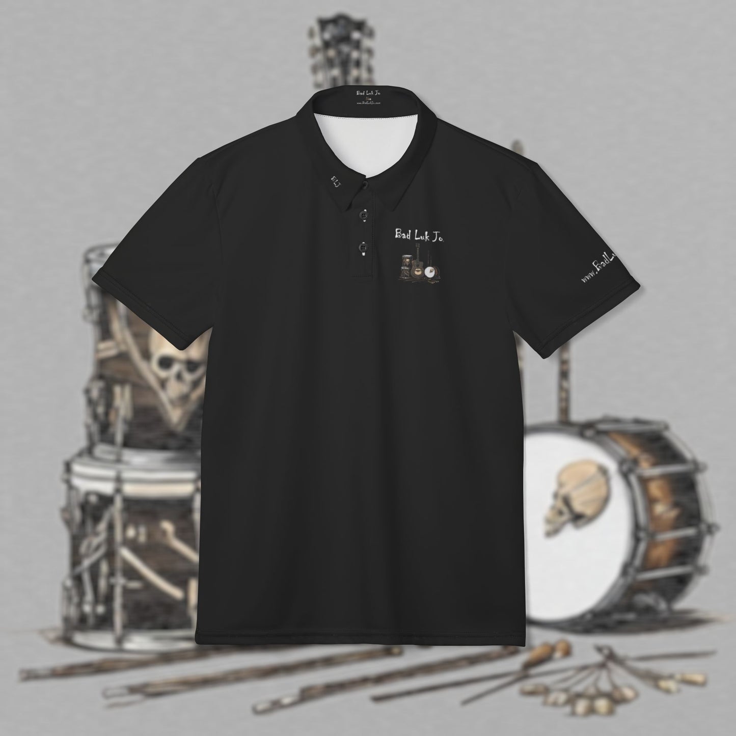 Bad Luk Jo Engineers’ Comfort Unisex Polo Shirt - Stylish Workwear / Golf Shirt - Black - FREE ECONOMY SHIPPING