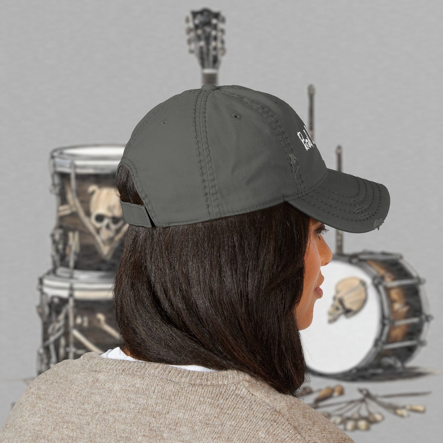 Bad Luk Jo Embroidered Distressed Hat / Cap - FREE ECONOMY SHIPPING