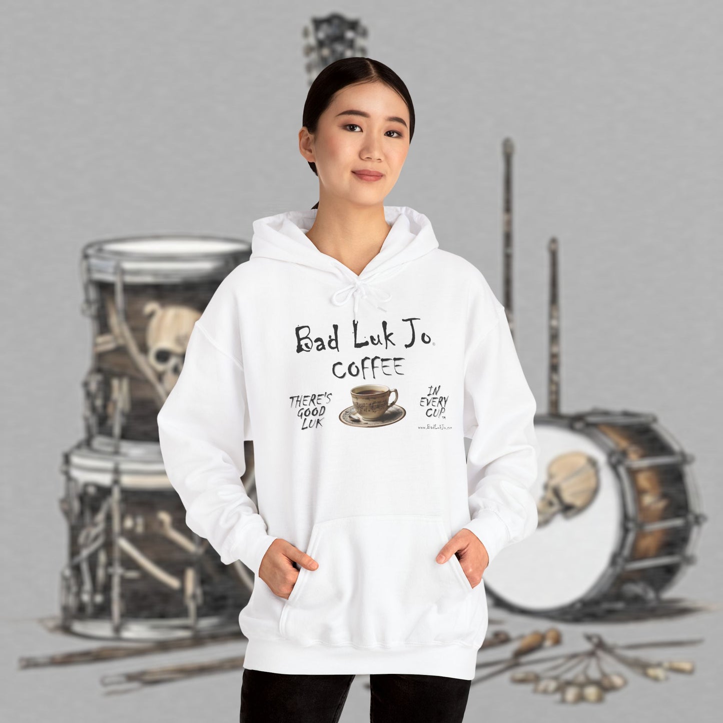 Bad Luk Jo Coffee Hoodie — Coffee Cup Sweatshirt - FREE ECONOMY SHIPPING