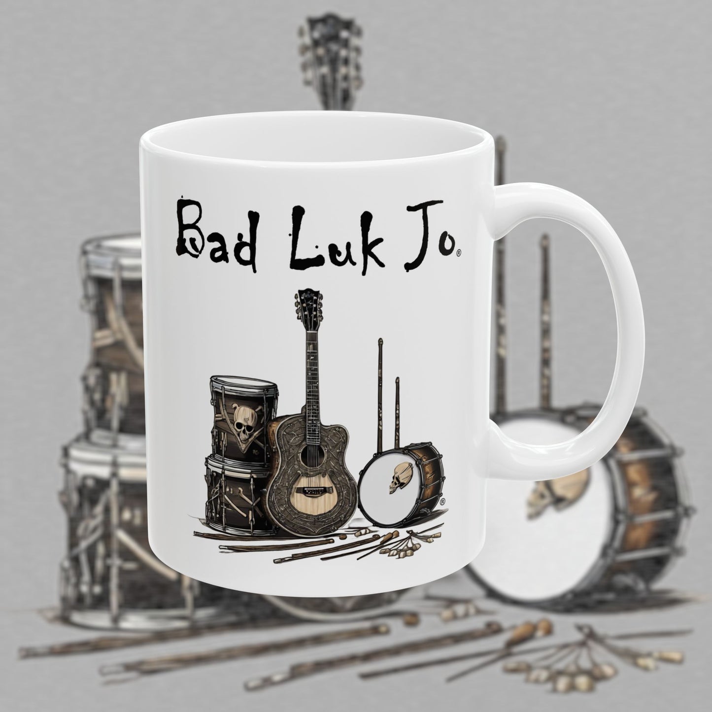 Bad Luk Jo - Unique Ceramic Coffee Mug - Perfect Gift for Fans and Coffee Lovers - 11oz. or 15oz. - FREE ECONOMY SHIPPING