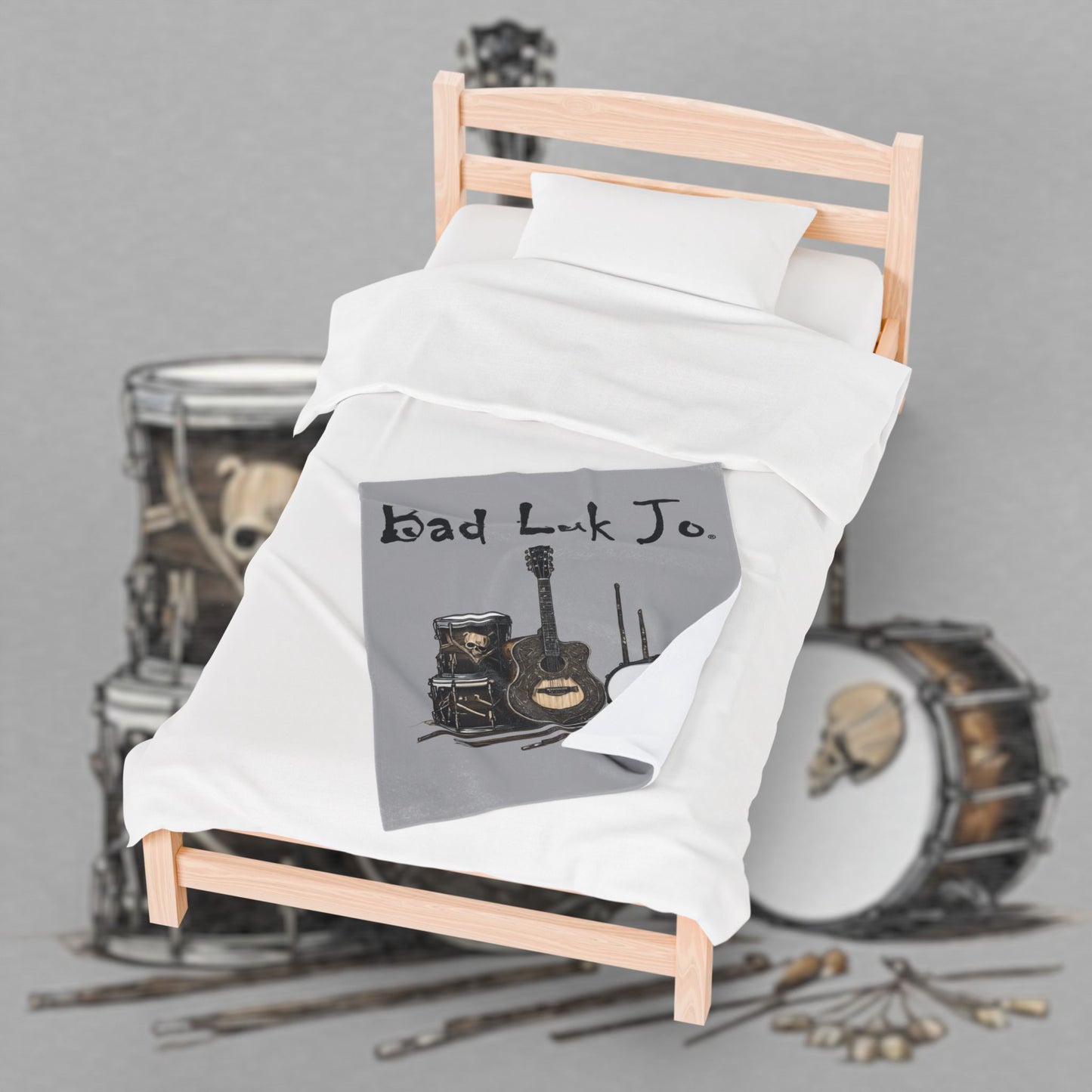 Bad Luk Jo Velveteen Plush Blanket - FREE STANDARD SHIPPING