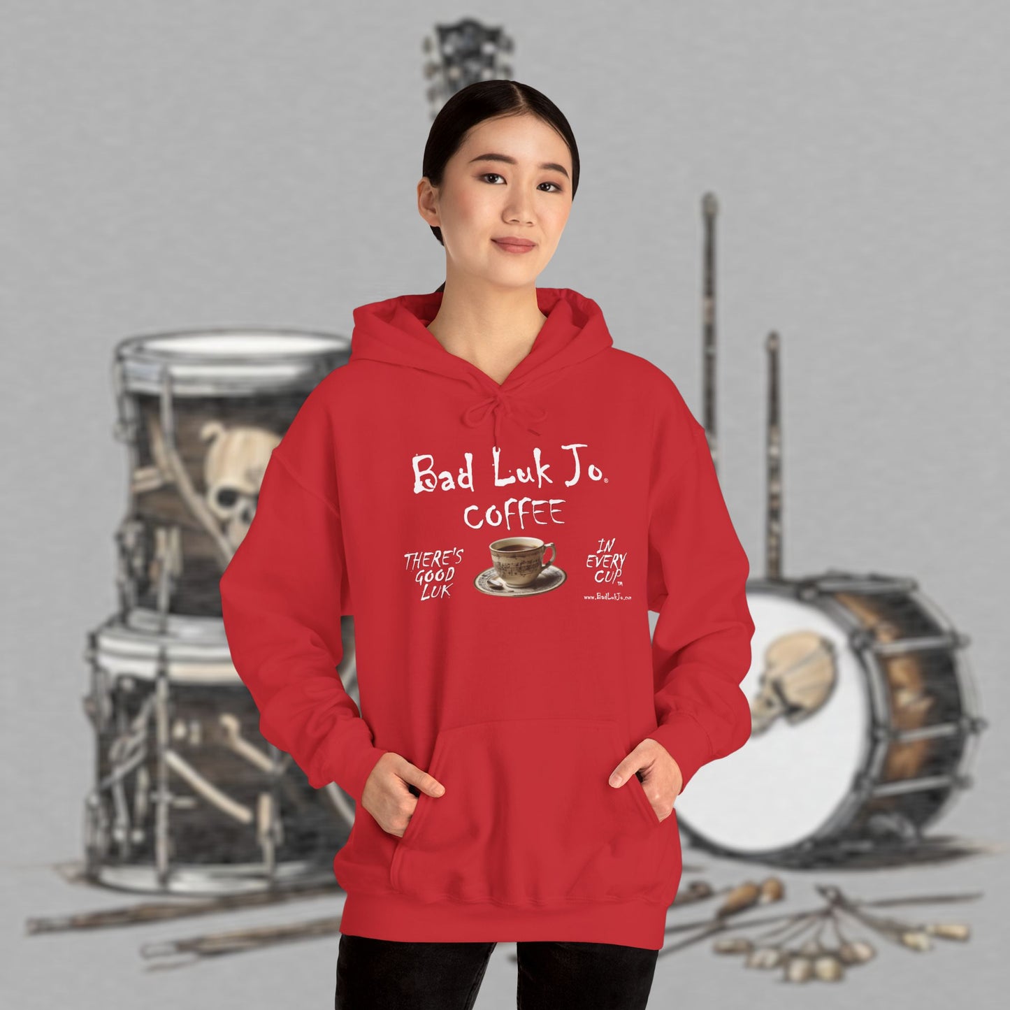 Bad Luk Jo Coffee Hoodie — Coffee Cup Sweatshirt - FREE ECONOMY SHIPPING