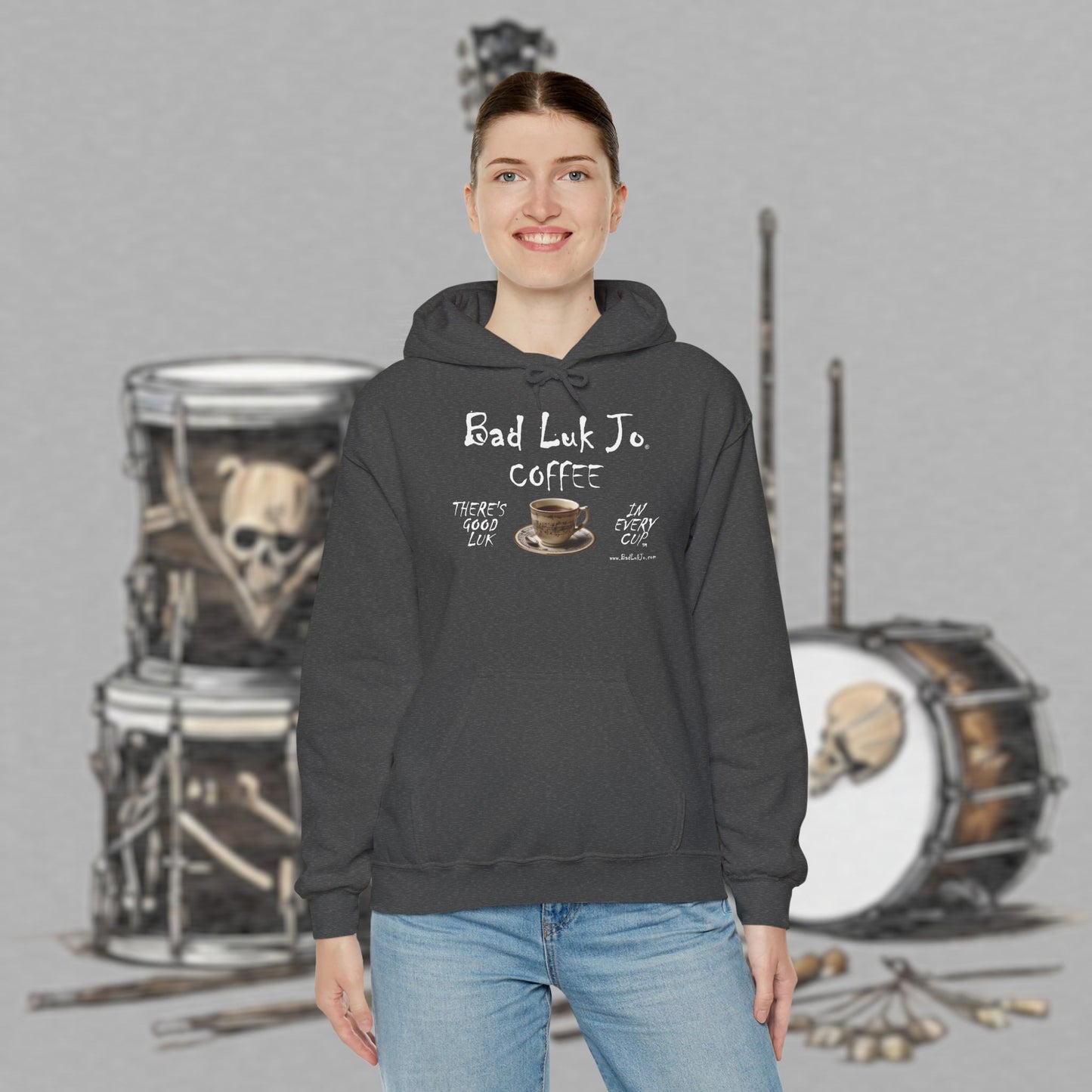 Bad Luk Jo Coffee Hoodie — Coffee Cup Sweatshirt - FREE ECONOMY SHIPPING