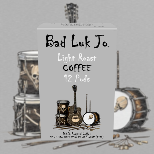 Bad Luk Jo Light Roast Coffee Pods / Cups - There's Good Luk in Every Cup - 12 Pods / Cups - FREE STANDARD SHIPPING