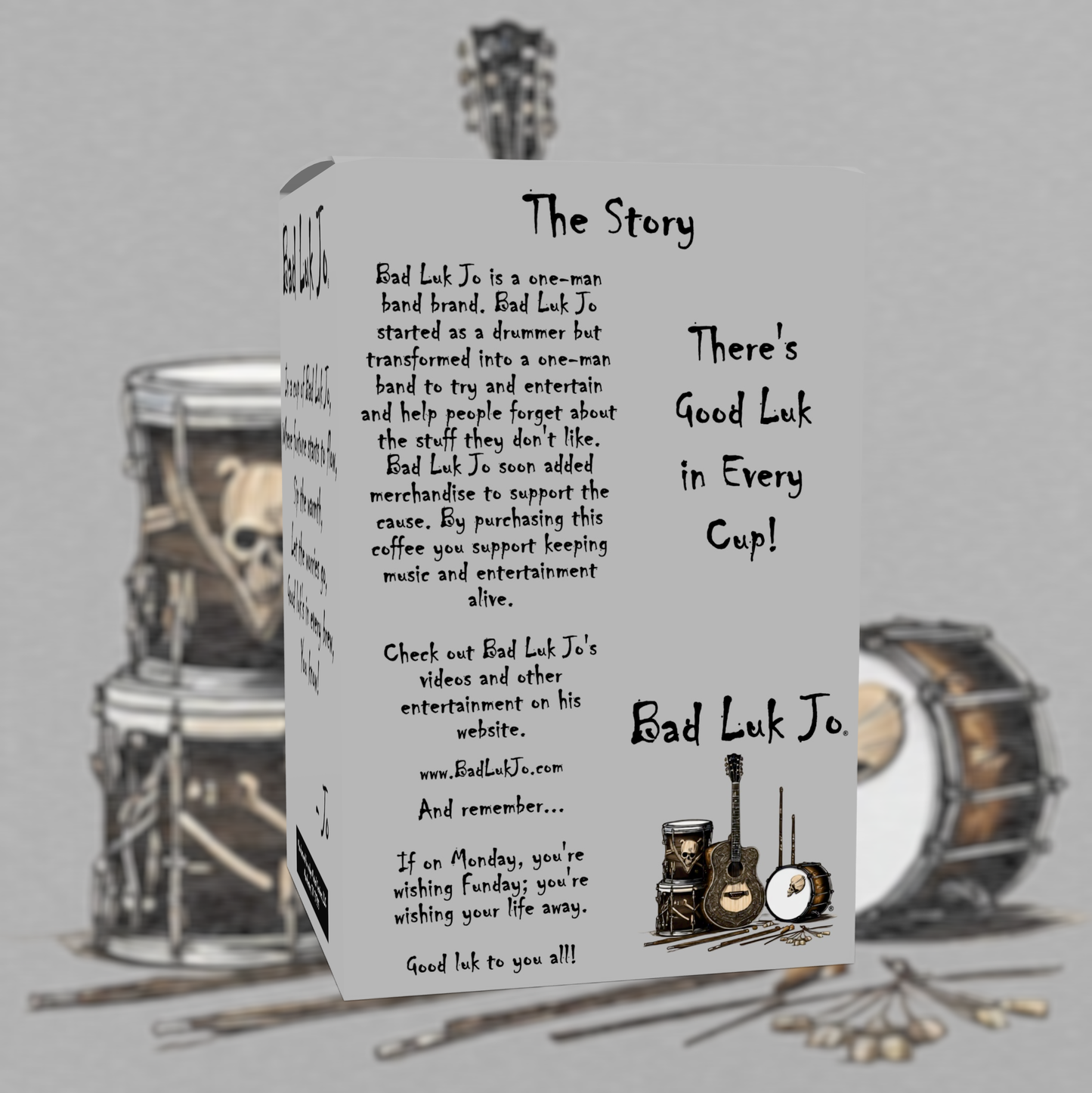 Bad Luk Jo Light Roast Coffee Pods / Cups - There's Good Luk in Every Cup - 12 Pods / Cups - FREE STANDARD SHIPPING