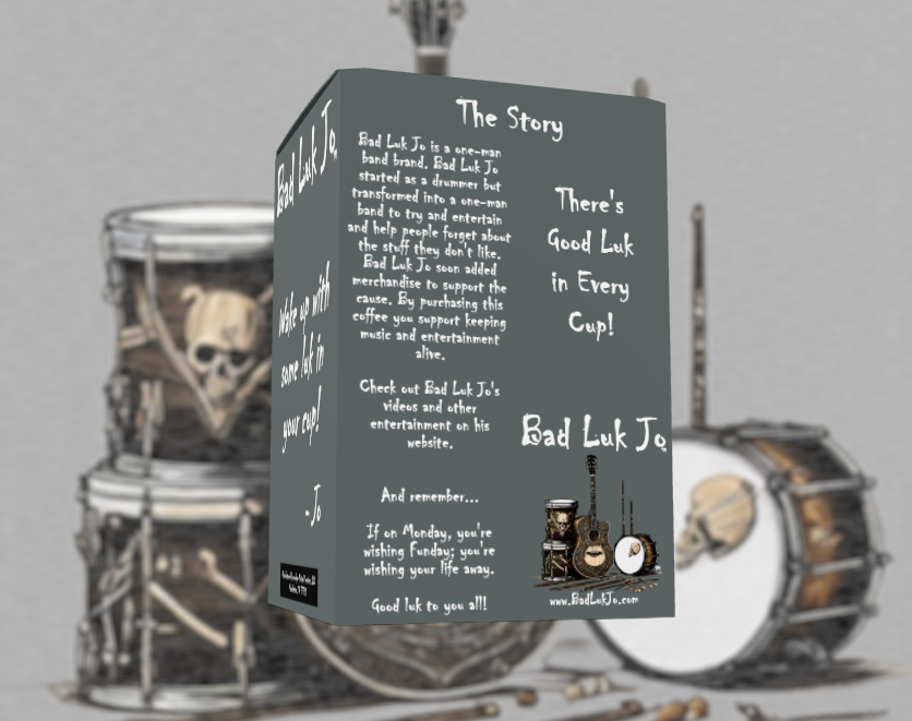 Bad Luk Jo Medium-Dark Roast Coffee Pods / Cups - There's Good Luk in Every Cup - 12 Pods / Cups - FREE STANDARD SHIPPING