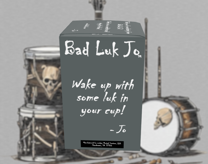 Bad Luk Jo Medium-Dark Roast Coffee Pods / Cups - There's Good Luk in Every Cup - 12 Pods / Cups - FREE STANDARD SHIPPING