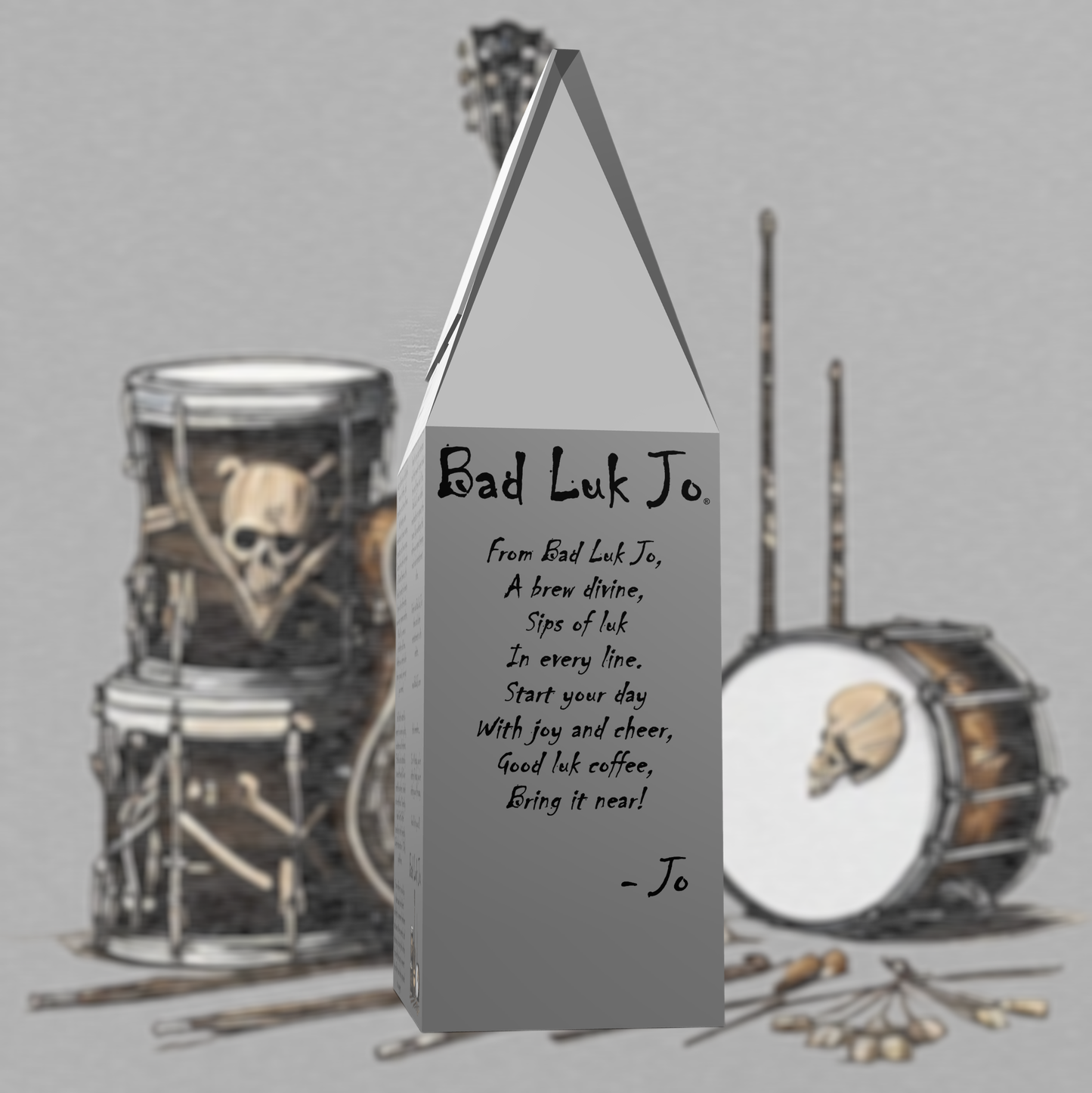 Bad Luk Jo Medium Roast Ground Coffee - There's Good Luk in Every Cup - 12oz. - FREE STANDARD SHIPPING