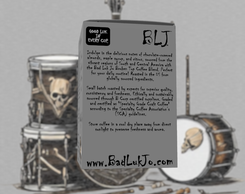 Bad Luk Jo Medium Roast Coffee Pods / Cups - There's Good Luk in Every Cup - 12 Pods / Cups - FREE STANDARD SHIPPING