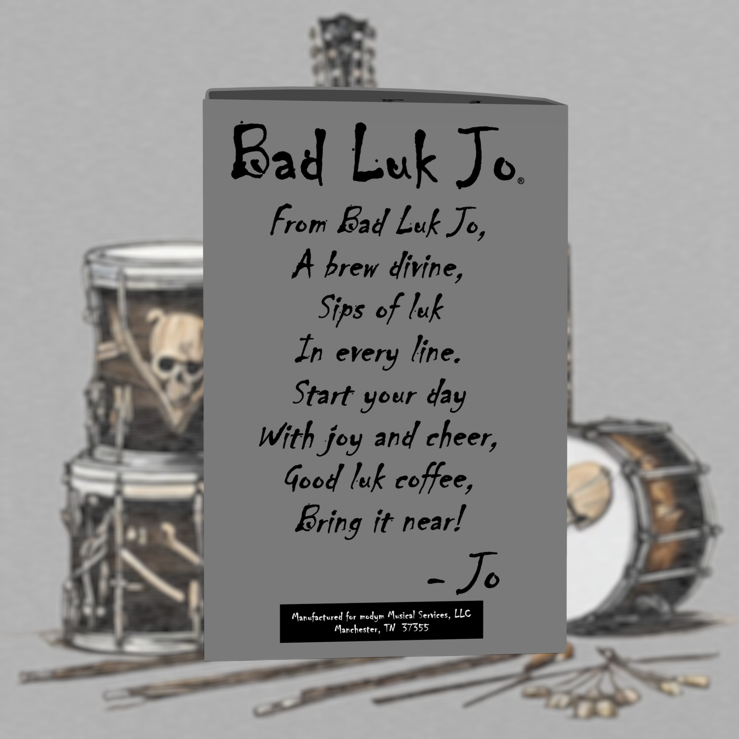 Bad Luk Jo Medium Roast Coffee Pods / Cups - There's Good Luk in Every Cup - 12 Pods / Cups - FREE STANDARD SHIPPING