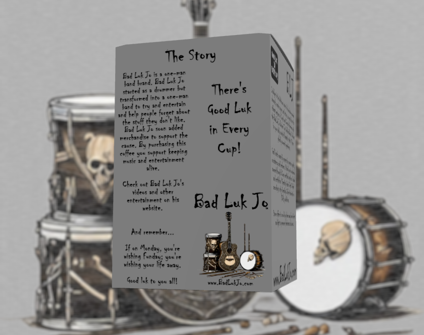 Bad Luk Jo Medium Roast Coffee Pods / Cups - There's Good Luk in Every Cup - 12 Pods / Cups - FREE STANDARD SHIPPING